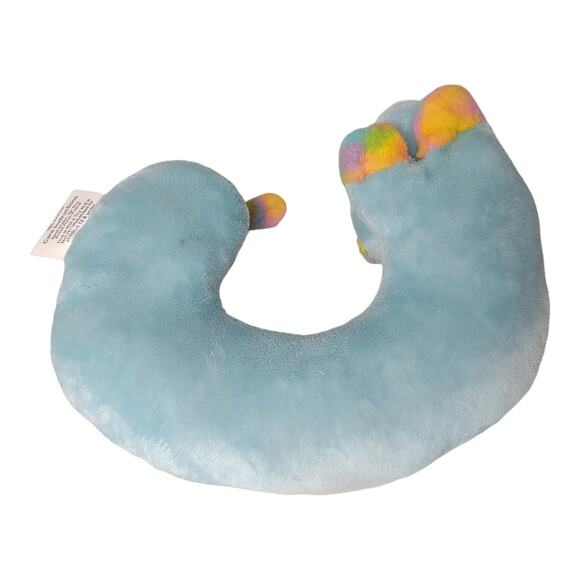 CLOUDZ PLUSH Unicorn Neck Travel Pillow Blue Rainbow Vacation Home Kids Childs - Picture 3 of 7